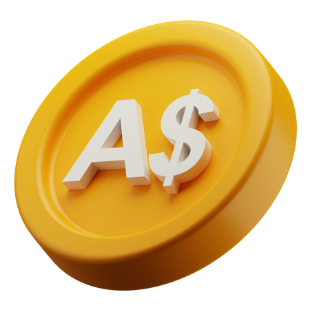 Moneda de oro del dólar australiano  3D Icon