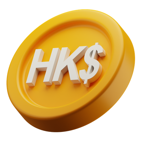 Moneda de oro del dólar de hong kong  3D Icon
