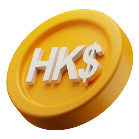 Moneda de oro del dólar de hong kong  3D Icon