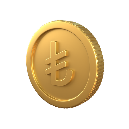 Moneda de oro lira  3D Icon
