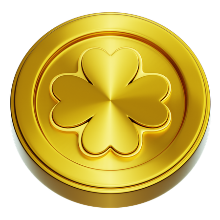 Moneda de oro trébol  3D Icon