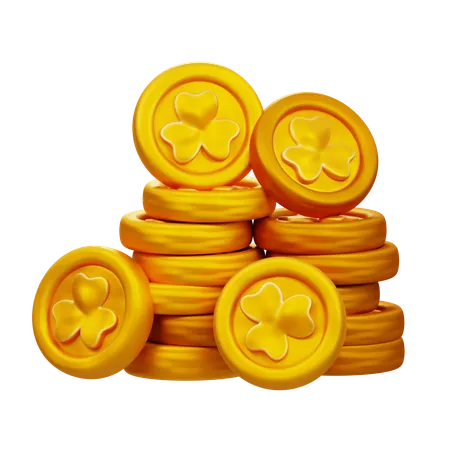 Trébol de moneda de oro  3D Icon