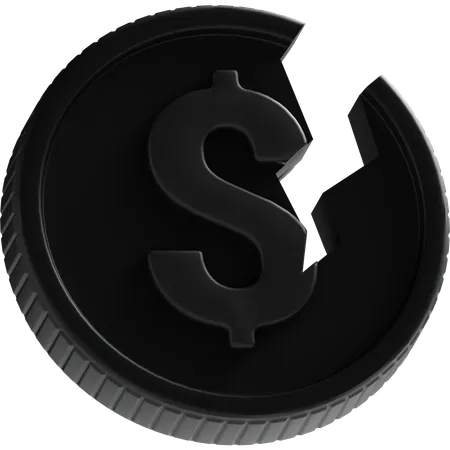 Moneda rota  3D Icon