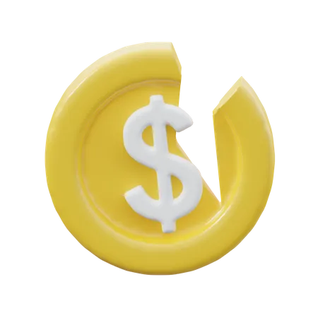Moneda rota  3D Icon
