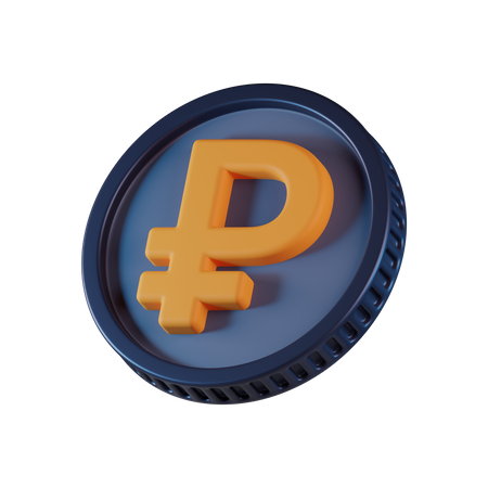 Moneda de rublo  3D Icon