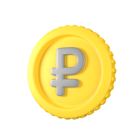 Moneda de rublo  3D Icon