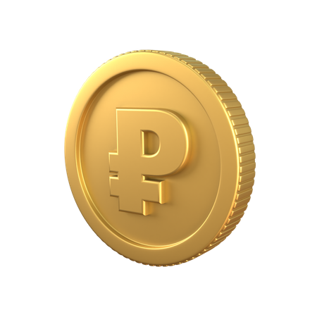 Moneda de oro rublo  3D Icon