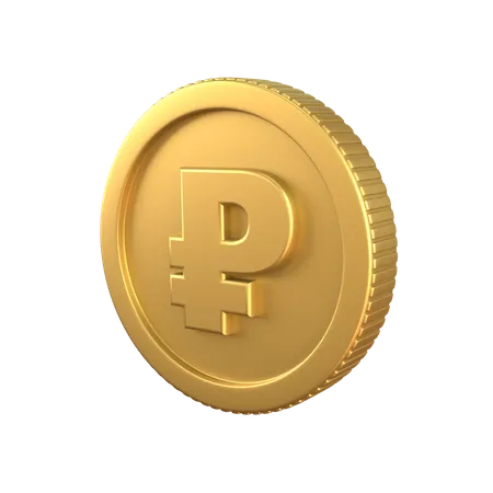Moneda de oro rublo  3D Icon