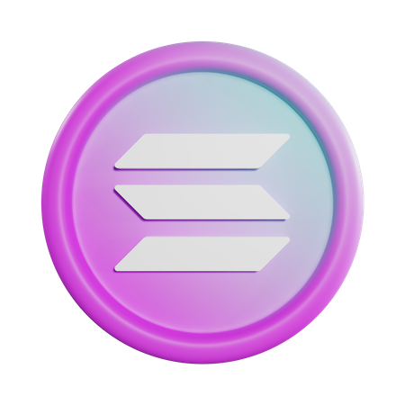 Moneda solana  3D Icon