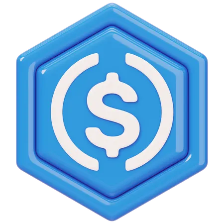 Insignia de moneda USD (USDC)  3D Icon