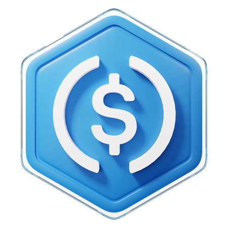 Insignia de moneda USD (USDC)  3D Icon