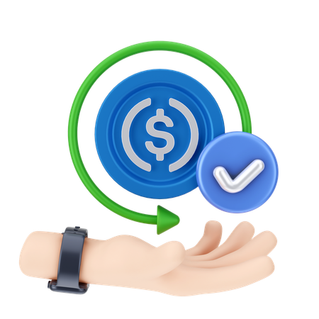 Moneda verificada  3D Icon