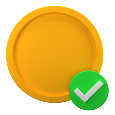 Moneda verificada  3D Icon