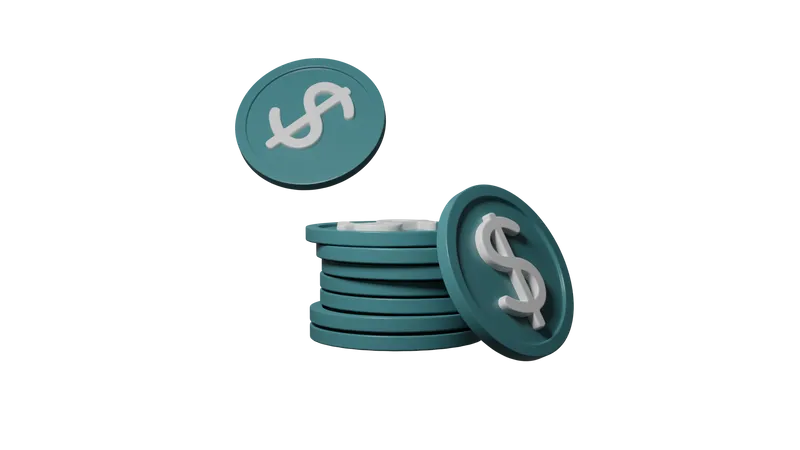 Monedas  3D Icon