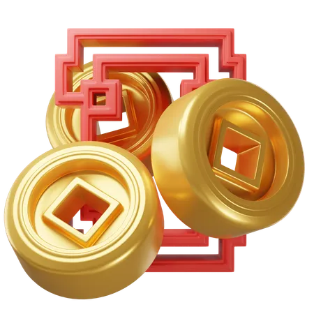 Monedas del año nuevo chino  3D Icon