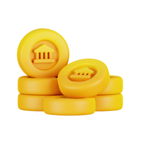 Monedas de banco  3D Icon