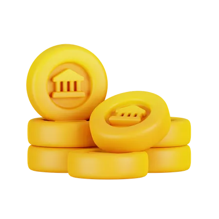 Monedas de banco  3D Icon