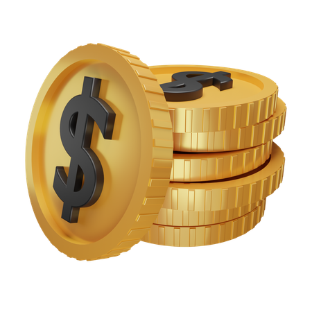 Monedas de un dolar  3D Icon