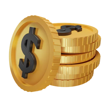 Monedas de un dolar  3D Icon