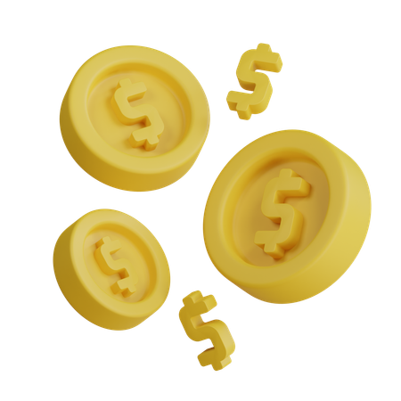 Monedas de un dolar  3D Icon