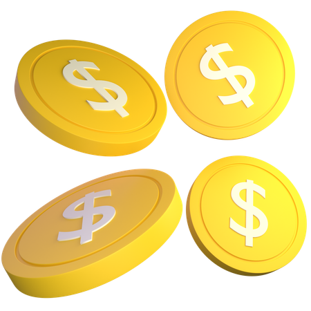 Monedas de un dolar  3D Icon