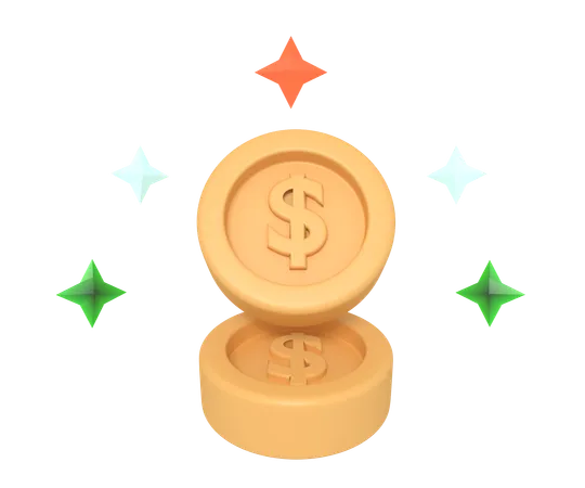 Monedas de un dolar  3D Icon