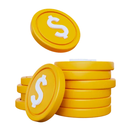 Monedas de un dolar  3D Icon