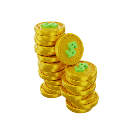 Monedas de un dolar  3D Icon