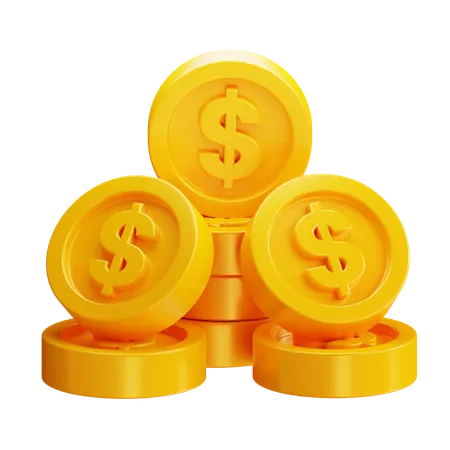 Monedas de un dolar  3D Icon