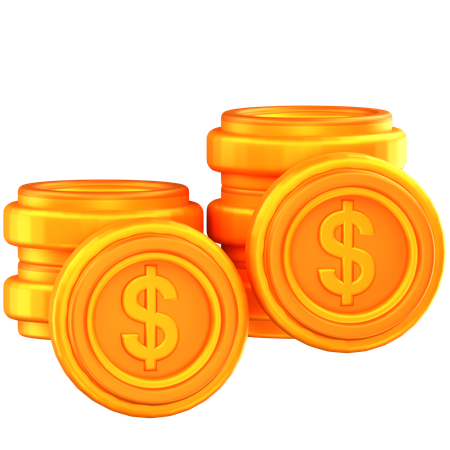 Monedas de un dolar  3D Icon