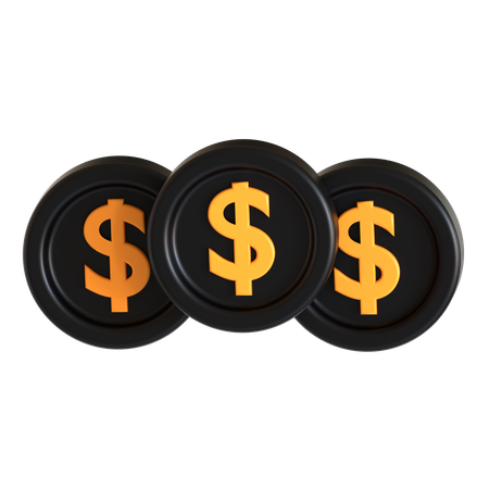 Monedas de un dolar  3D Icon