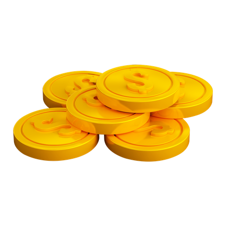 Monedas de un dolar  3D Illustration