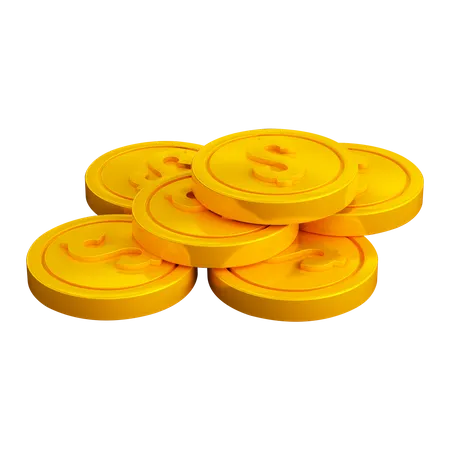 Monedas de un dolar  3D Illustration