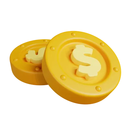 Monedas de un dolar  3D Illustration