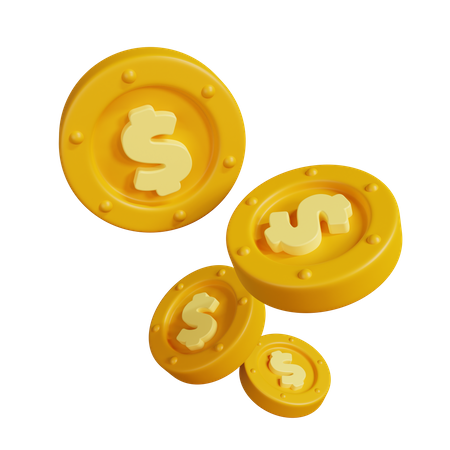 Monedas de un dolar  3D Illustration