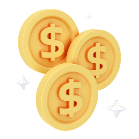 Monedas de un dolar  3D Icon