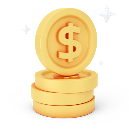 Monedas de un dolar  3D Icon