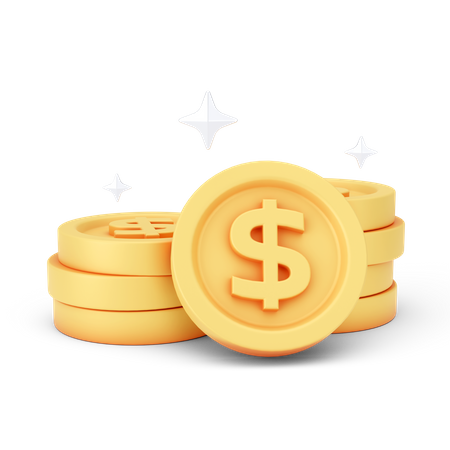 Monedas de un dolar  3D Icon