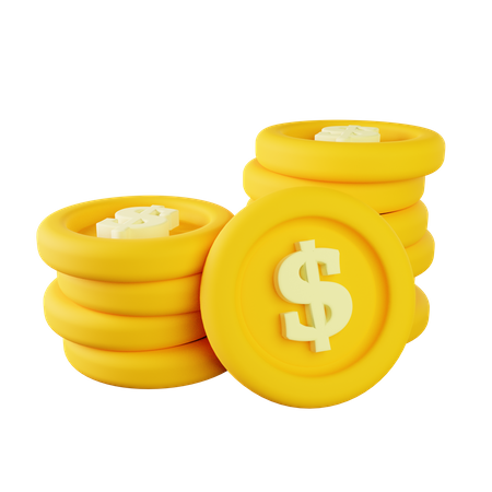 Monedas de un dolar  3D Icon