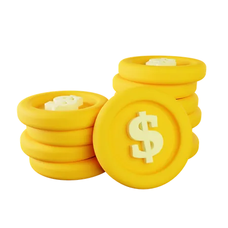 Monedas de un dolar  3D Icon