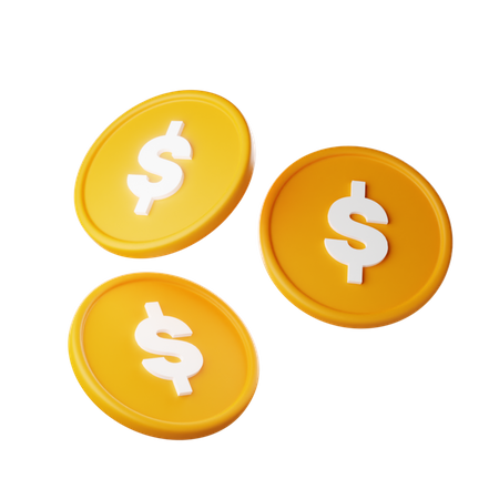 Monedas de un dolar  3D Icon