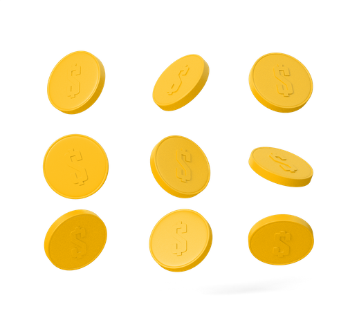 Monedas de un dolar  3D Icon
