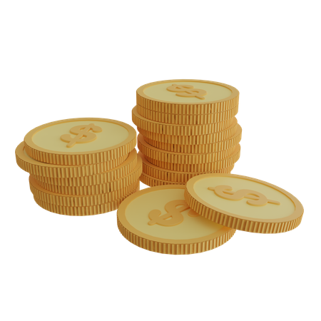 Monedas de un dolar  3D Icon