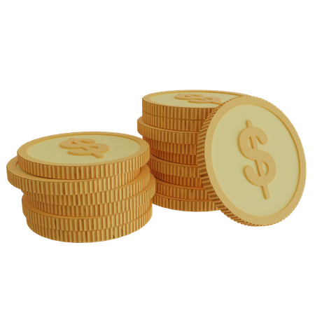 Monedas de un dolar  3D Icon