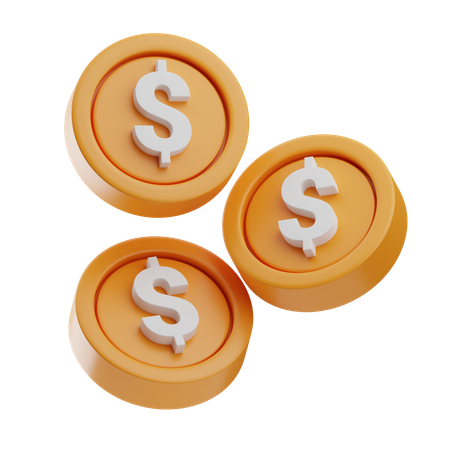 Monedas de un dolar  3D Icon