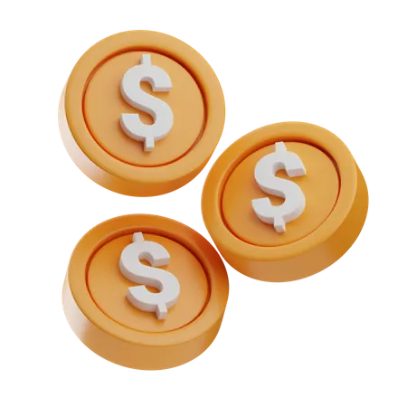 Monedas de un dolar  3D Icon