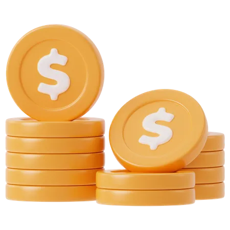 Monedas de un dolar  3D Icon