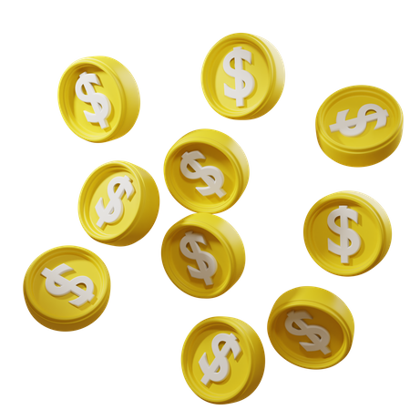 Monedas de un dolar  3D Icon