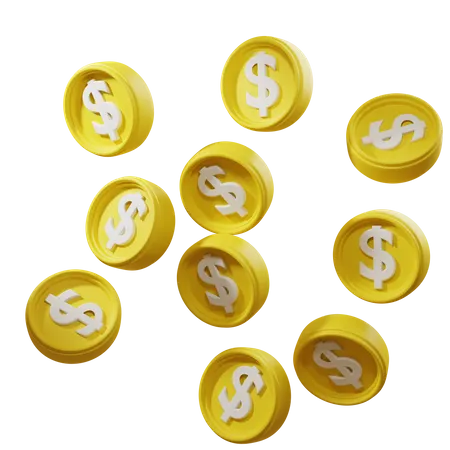 Monedas de un dolar  3D Icon