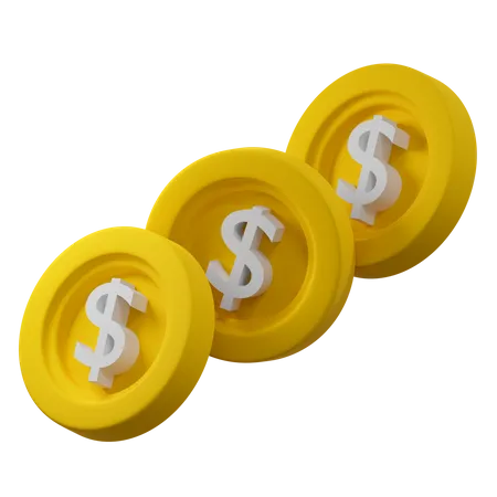 Monedas de un dolar  3D Icon